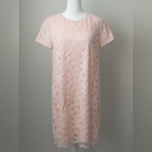 Cece Cynthia Steffe pink lace shift dress 6